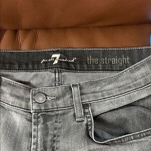 7 For All Mankind Charcoal Straight Jeans